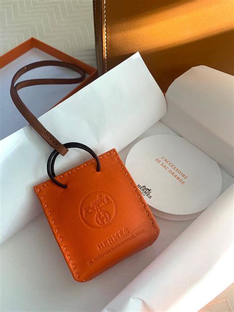 hermes mini shopping bag charm|perfect hermes bag charm.